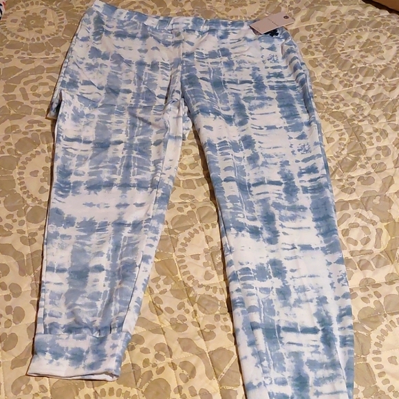 Lucky Brand ladies tie die blue/white lounge pants - Picture 2 of 4